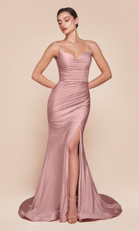 Dusty Rose Ladivine Long Formal Dress CD791
