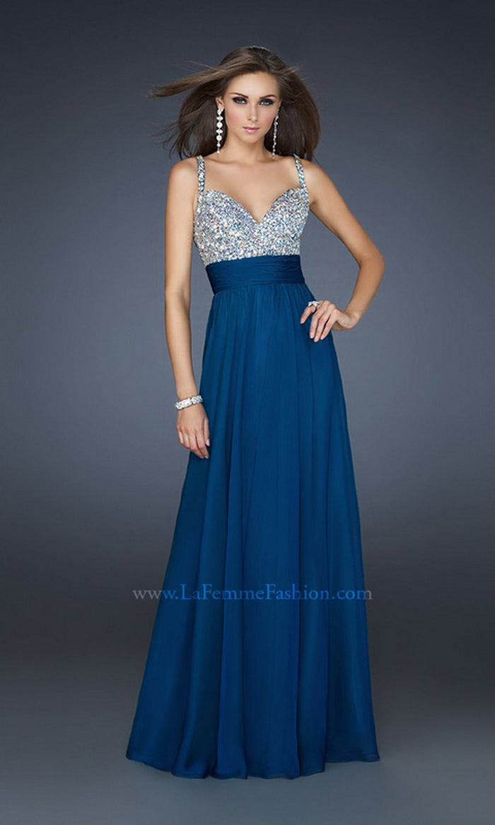 Midnight Blue Long Formal La Femme Dress 16802