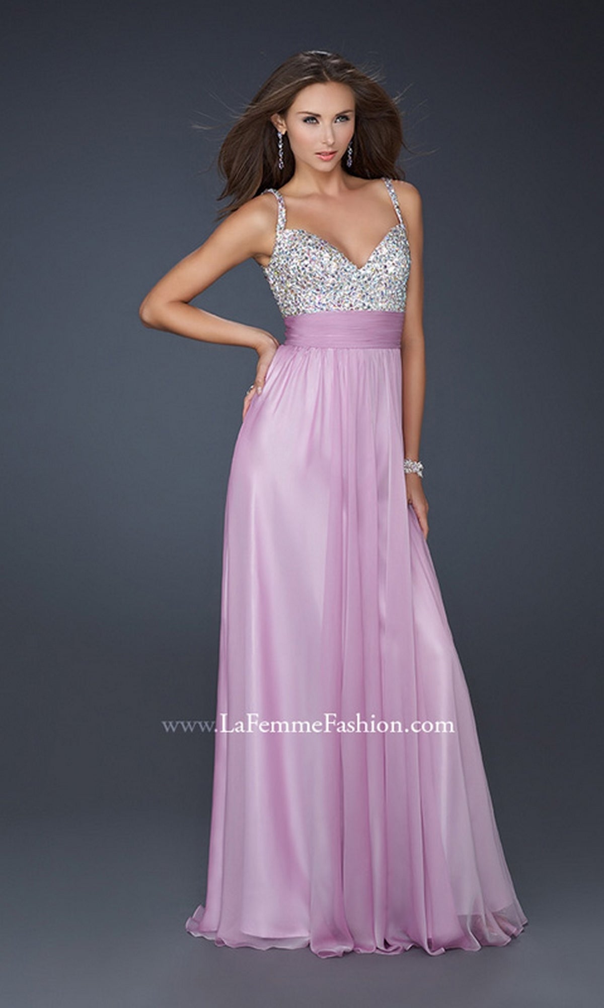 Periwinkle Long Formal La Femme Dress 16802