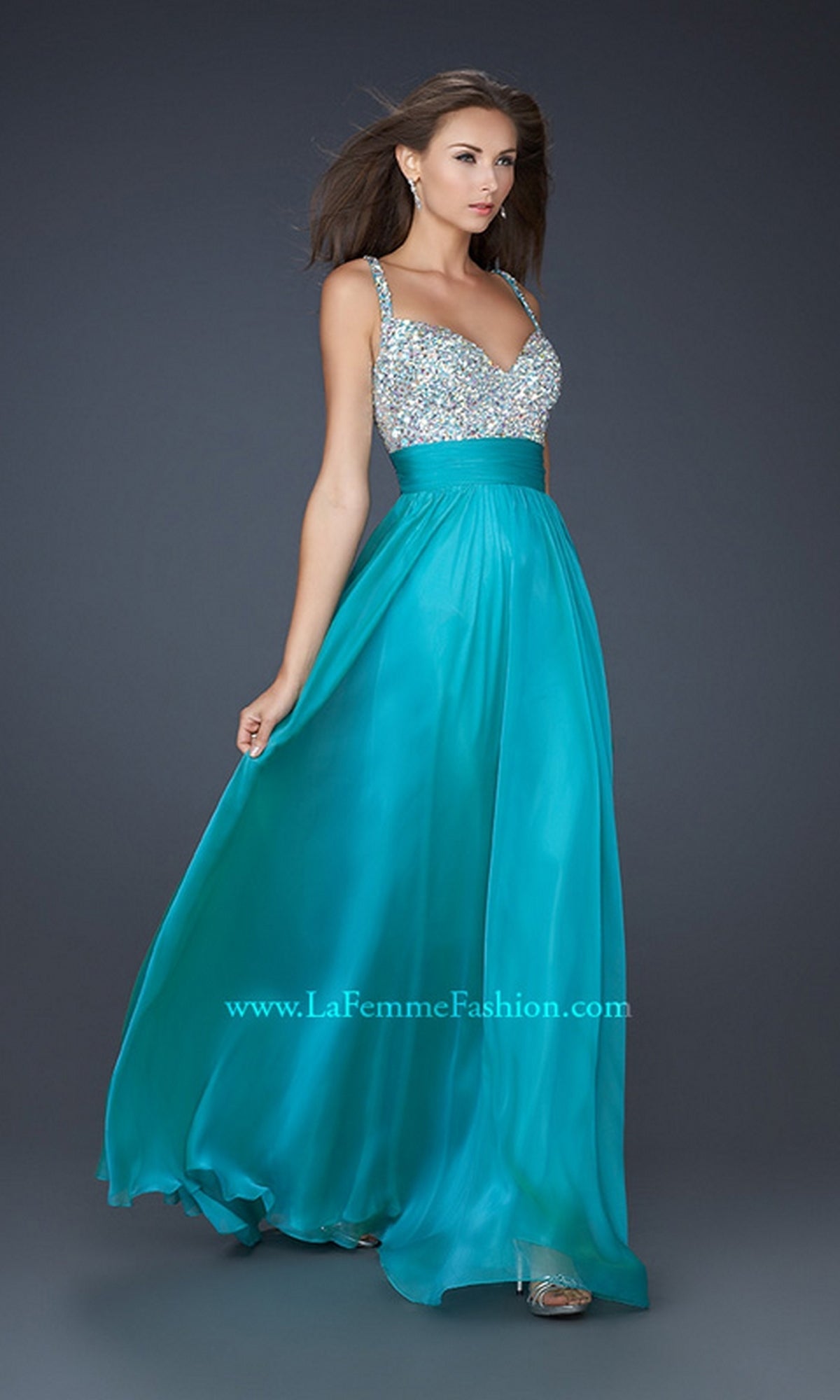  Long Formal La Femme Dress 16802