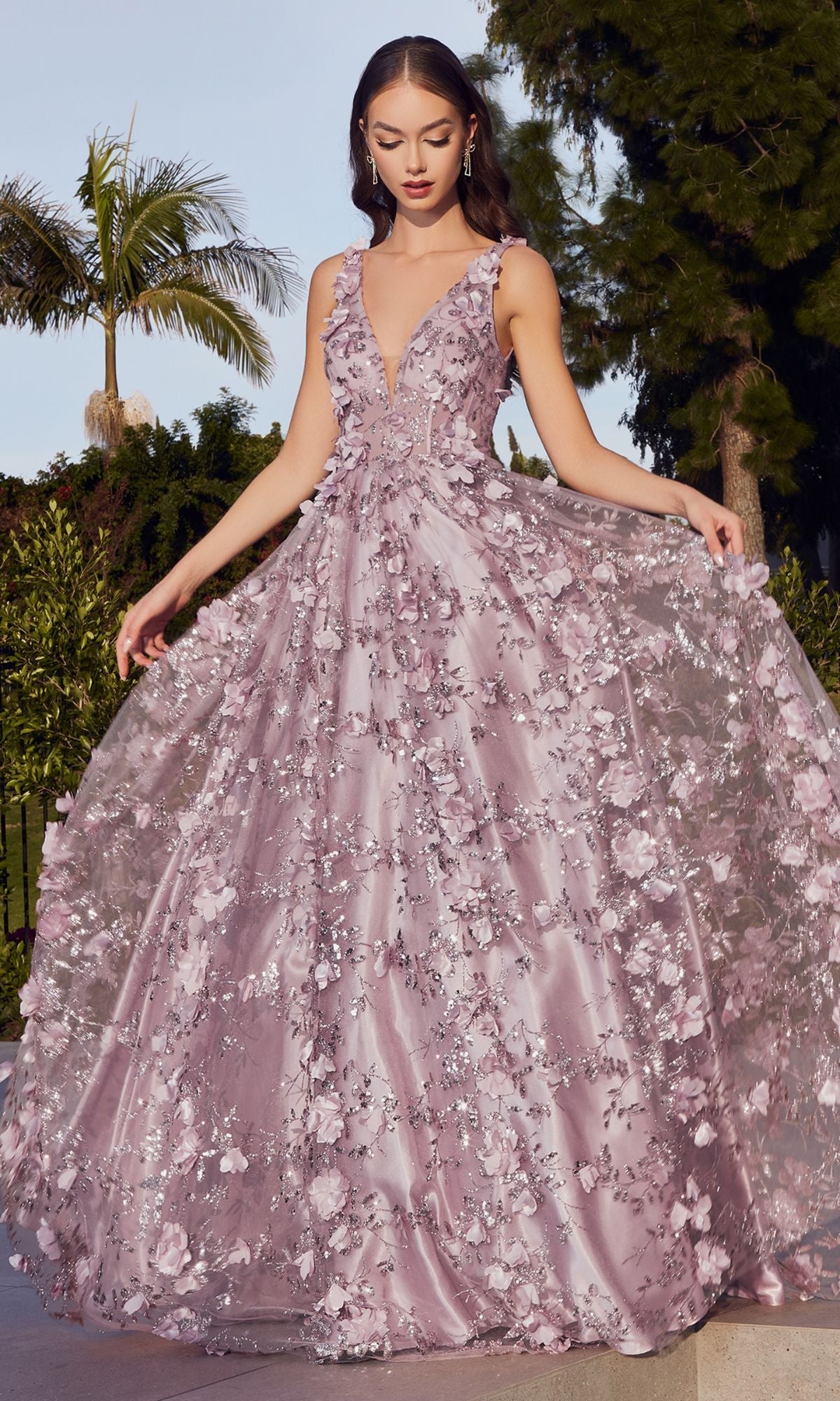 Mauve Long Formal Dress J838 by Ladivine